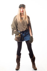 Teenager girl model in fashionable clothes. Fashion clothes, street style, stylish look.