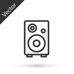 Grey line Stereo speaker icon isolated on white background. Sound system speakers. Music icon. Musical column speaker bass equipment. Vector
