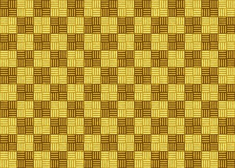 金色の日本の伝統模様、算木崩しと市松の和紙