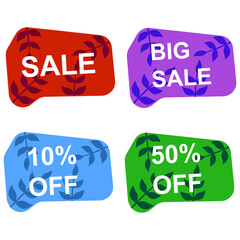 Sale tag, discount tag. Product label. Vector illustration.