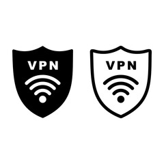 VPN icon, virtual private network icon vector sign symbol