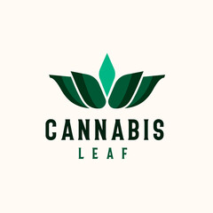 Cannabis Leaf Logo Template. vector Logo
