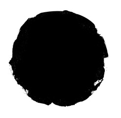 Watercolor black circle on white as background