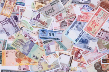 Obraz na płótnie Canvas world banknote collection