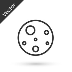 Grey line Planet Mars icon isolated on white background. Vector