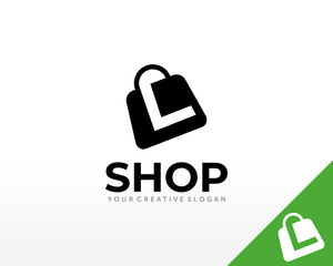 Initial L Online Shop Logo. Good Shop Logo Design vector
