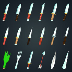 A set of targets for mobile games. A sprite asset for an arcade game or any other knife game.