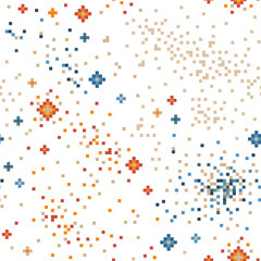 8 Bit Galaxy Outer Space Seamless Pattern