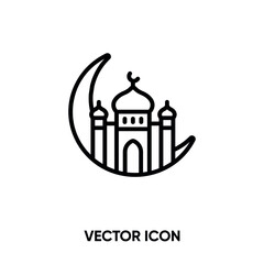 Fototapeta premium Ramadan vector icon . Modern, simple flat vector illustration for website or mobile app.Mosque symbol, logo illustration. Pixel perfect vector graphics 