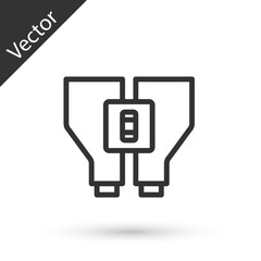 Grey line Binoculars icon isolated on white background. Find software sign. Spy equipment symbol. Vector