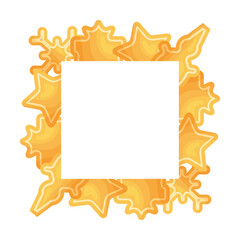 Frame with flat gingerbread cookies.