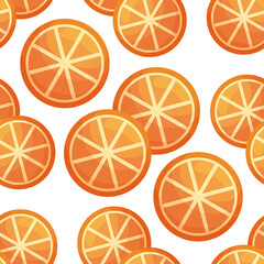 Seamless pattern with flat orange slices.