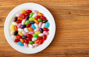 Assorted jelly beans on a plate
