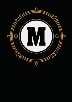 Vintage Letter M Illustration. Suitable for clothes screen printing, shirt screen printing designs, tattoo designs, wall hangings etc.