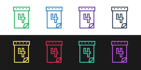 Set line Day calendar with date July 4 icon isolated on black and white background. USA Independence Day. 4th of July. Vector