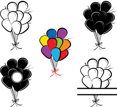 Download 11 227 Best Birthday Balloon Outline Images Stock Photos Vectors Adobe Stock