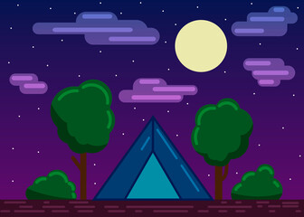 ночь и палатка