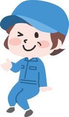 二頭身_作業員シニア女性