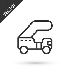 Grey line Passenger ladder for plane boarding icon isolated on white background. Airport stair travel. Vector