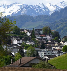 Obraz premium mountain village in the mountains