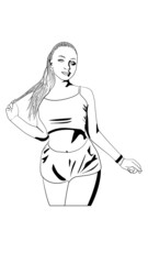 ilustración vectorial de chica con sombras