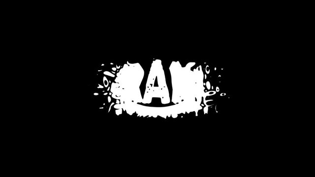 Durango. Animated letters. Motion inscription on line. White letters from drops, liquid. Cartoon style. Transparent Alpha channel. Mexico Durango for title 4K video, social media.
