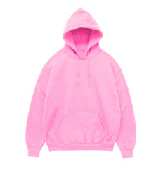 Blank hoodie sweatshirt color pink front view on white background
