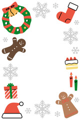 色々なクリスマスアイテムのフレーム／縦向き