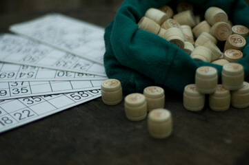 lotto on the stump, lotto`s cards and kegs