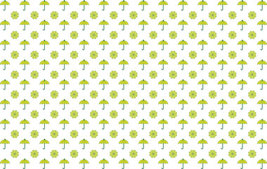 背景素材　可愛い傘のシンプルなパターン柄　緑