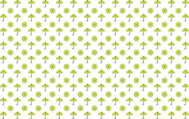 背景素材　可愛い傘のシンプルなパターン柄　緑