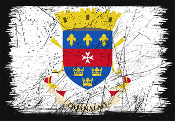 Creative grunge flag of Saint Barthelemy country. Happy national day of Saint Barthelemy. Brush flag on shiny black background