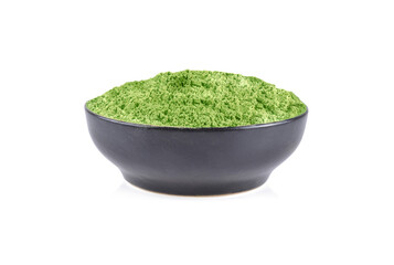 powder green tea  isolated on white background