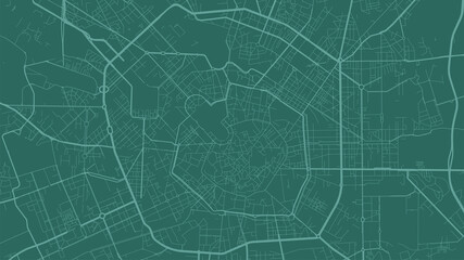 Fototapeta premium Green Milan city area vector background map, streets and water cartography illustration.