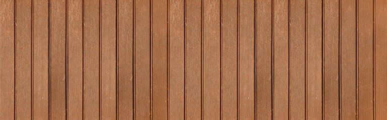 Panorama of Brown solid wood flooring for outdoor floors texture and background seamless