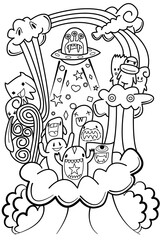 style doodle monster cover