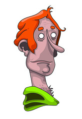 Personnage roux inexpressif