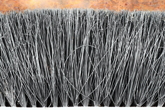 Plastic Black Broom Bristles Closeup Texture