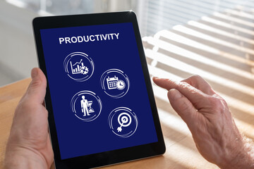 Productivity concept on a tablet