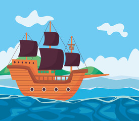 pirate seascape scene