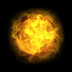 Abstract Sun on Black Background, Plasma Ball