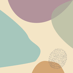 Contemporary art pattern with hand drawn organic abstract shapes. Modern Design for paper, cover, fabric, wall decoration, wall arts, postcards, brochure. Trendy vector illustration.