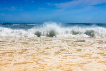 Ocean waves crash on the South African coast