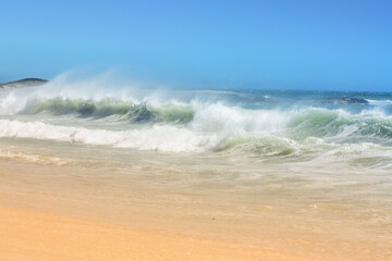 Ocean waves crash on the South African coast