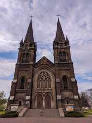 Fototapeta premium Kamenskoe, Ukraine - 03 May 2021: Catholic Church, Church of St. Nicholas