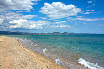 Sea and Sky View of Coastline