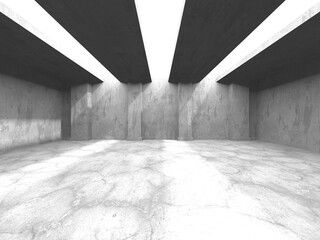 Abstract architecture background. Empty rough concrete interior