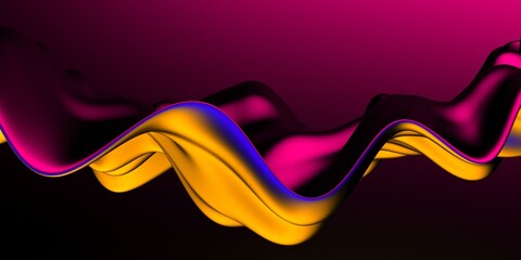 Colorful Liquid metallic wavy background