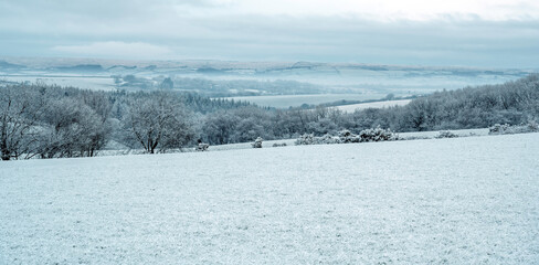 Winter scene of the moors in Devon