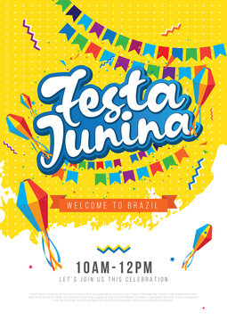 Brazilian Festival Festa Junina Poster Design Background Template